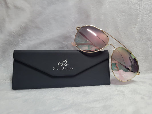 S.E. Unique Aviator Sunglasses with Full Rim Metal Frame